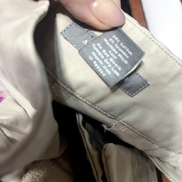 Ann Taylor Womens Pants Beige 14 Chinos High Rise Wide Leg Career Minimalist - Picture 7 of 7